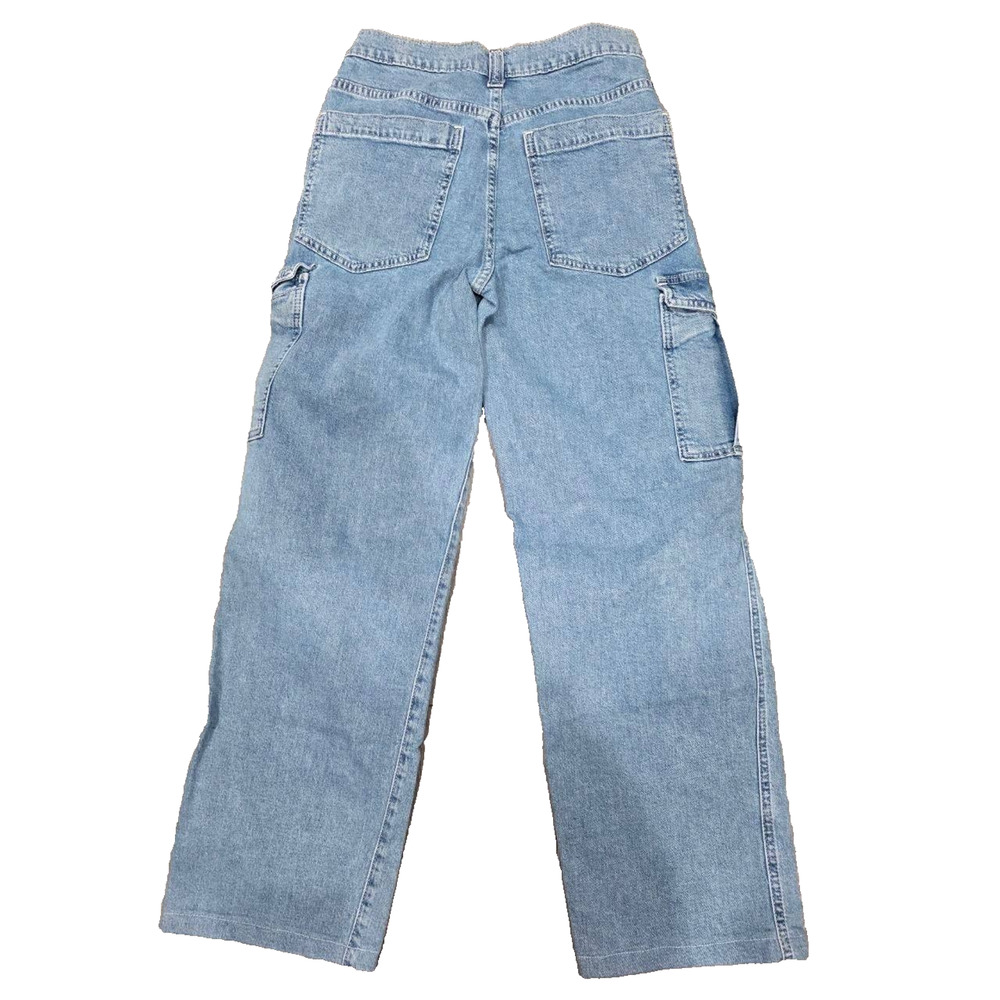 GAP 90's Loose Mid Rise cotton Cargo Jeans Women 24 Wide Leg Blue Denim A003268 - Picture 13 of 13